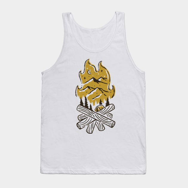 Camp Fire Tank Top by quilimo